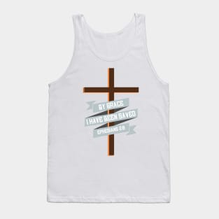 By Grace - Ephesians 2:8 Jesus Cross T-Shirt Tank Top